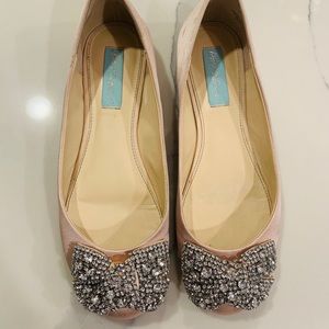 Betsy Johnson Pink Flats with Rhinestones